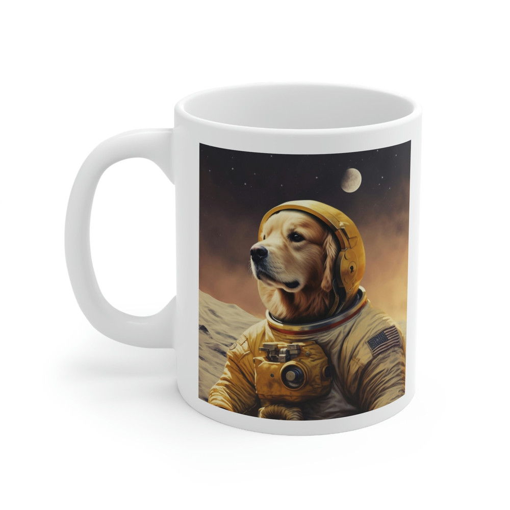 Golden Retriever Astronaut Coffee Mug 11 oz Funny Golden Retriever Mug Funny Dog Mug Golden Retriever Lover Gift Golden Retriever Mom - 2.jpg
