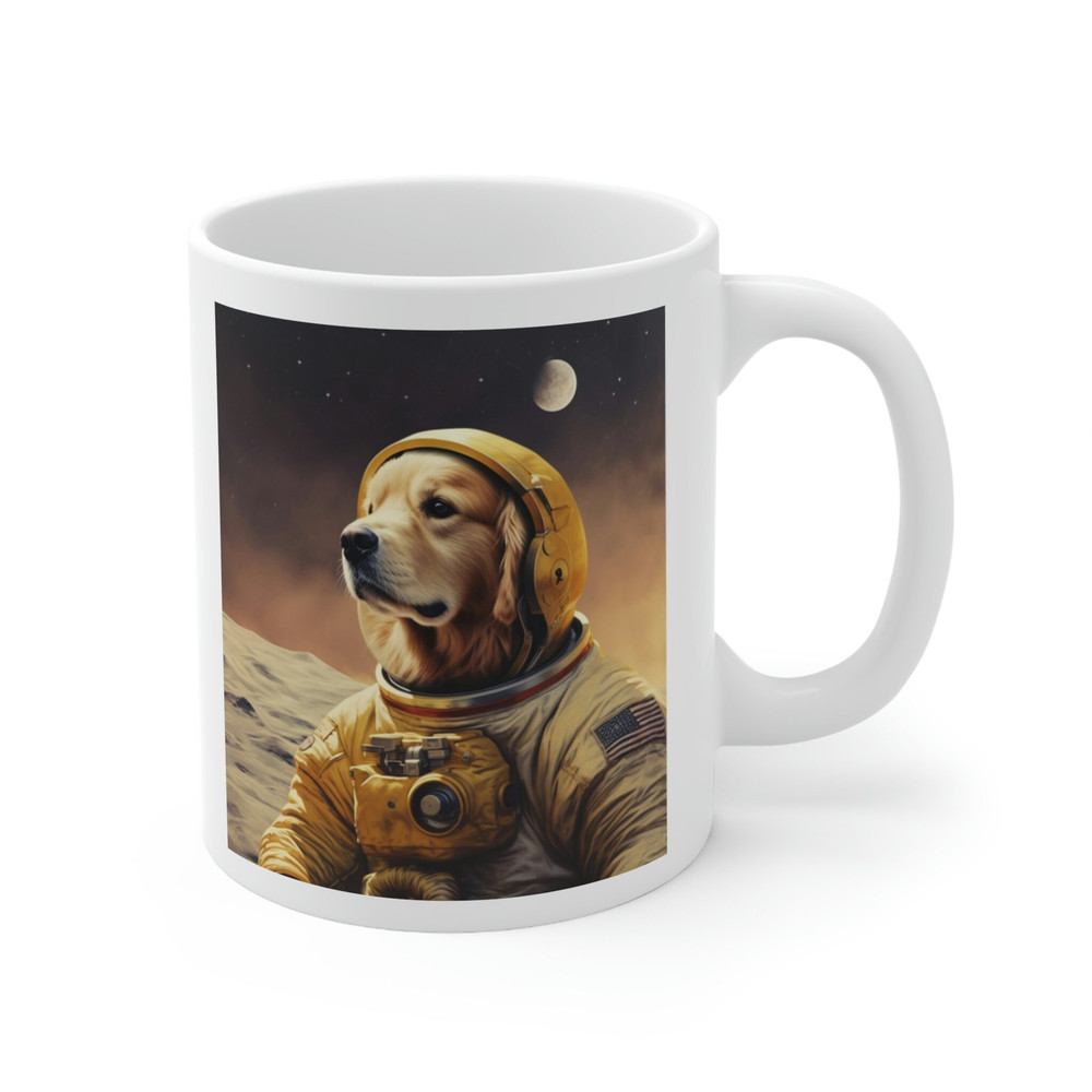 Golden Retriever Astronaut Coffee Mug 11 oz Funny Golden Retriever Mug Funny Dog Mug Golden Retriever Lover Gift Golden Retriever Mom - 4.jpg