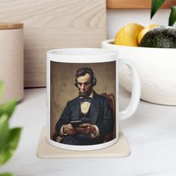 modern abraham lincoln coffee mug 11 oz funny america mug abraham linc