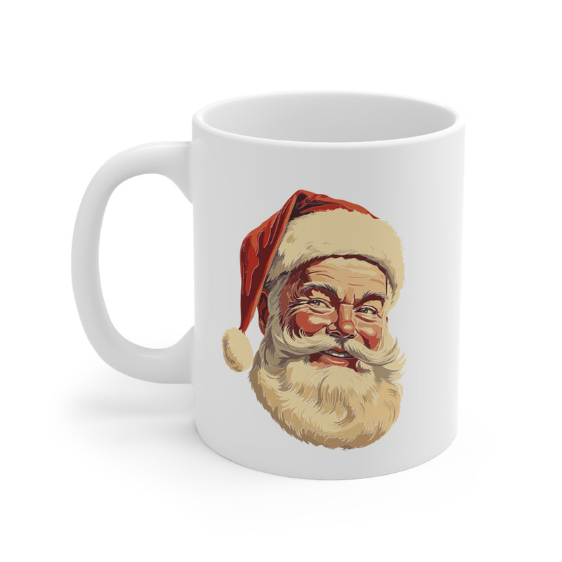 Santa Mug Ceramic 11 oz, Christmas Mug, Christmas Gift, Hot Chocolate Mug, Vintage Santa Mug, Retro Christmas Mug, Milk for Santa Mug - 2.jpg