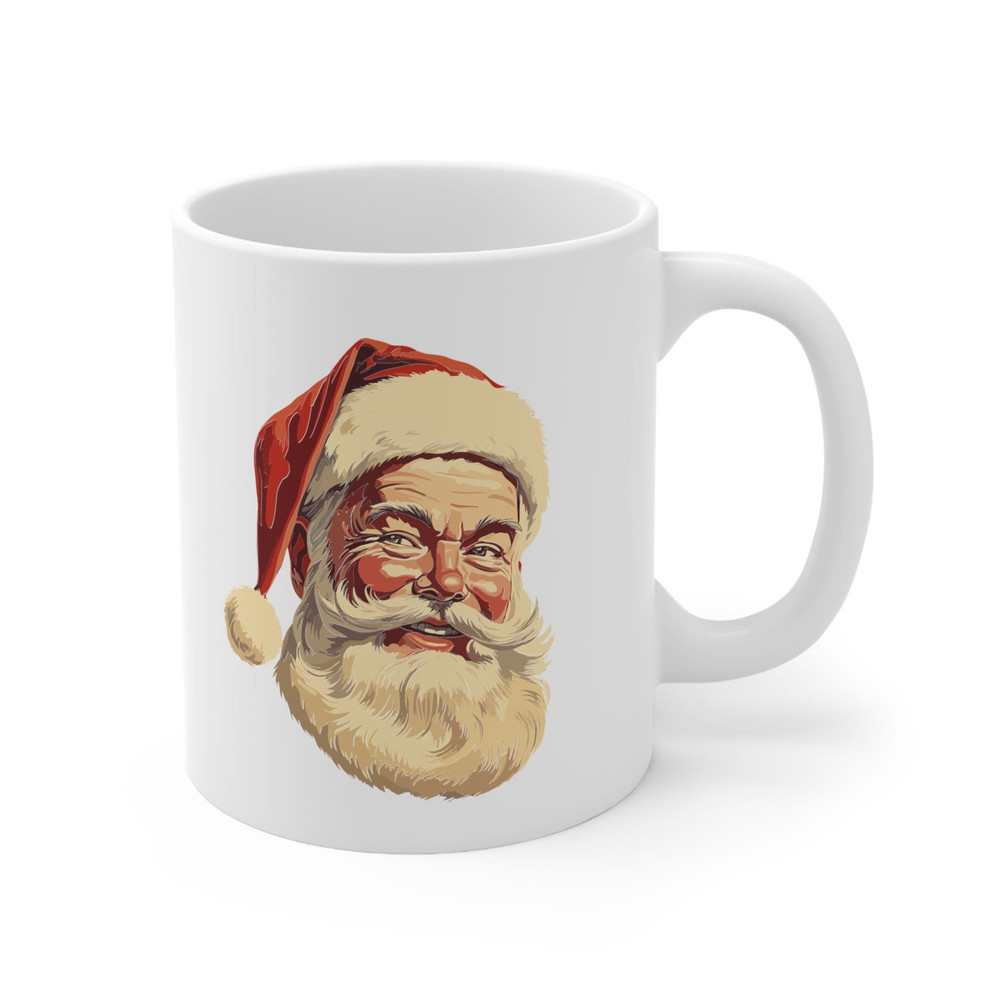 Santa Mug Ceramic 11 oz, Christmas Mug, Christmas Gift, Hot Chocolate Mug, Vintage Santa Mug, Retro Christmas Mug, Milk for Santa Mug - 4.jpg