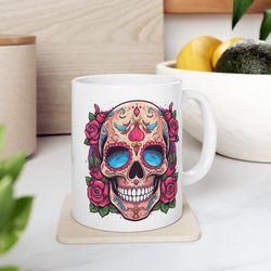 sugar skull coffee mug 11 oz skeleton coffee mug dia de los muertos co