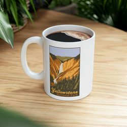yellowstone retro mug 11 oz ceramic coffee mug yellowstone cup yellows