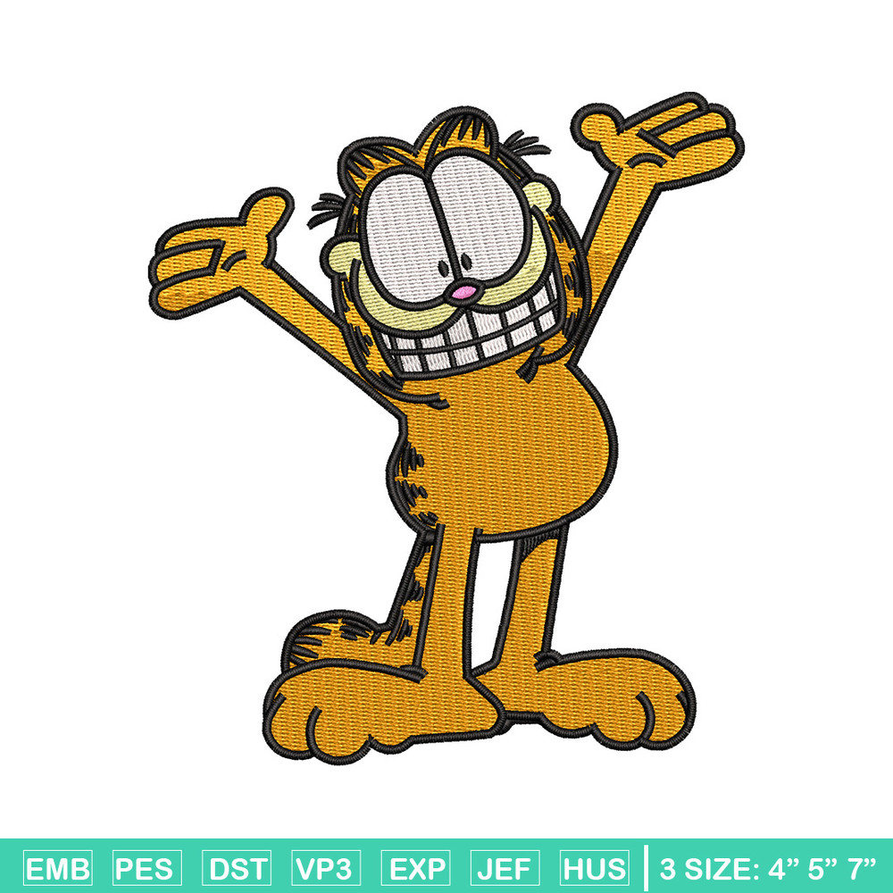 Happy cat embroidery design, Cat cartoon embroidery, Embroidery file, Embroidery shirt, Emb design, Digital download.jpg