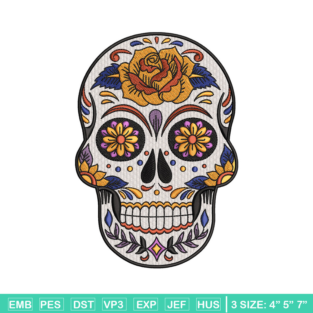 Head skull embroidery design, Skeleton embroidery, Emb design, Embroidery shirt, Embroidery file, Digital download.jpg