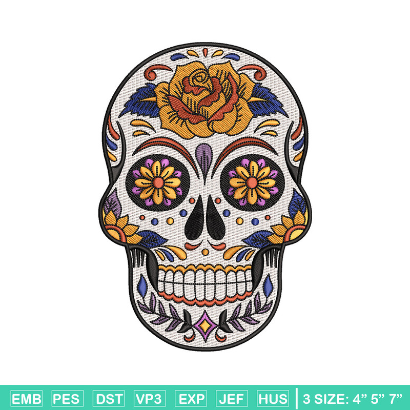 Head skull embroidery design, Skeleton embroidery, Emb design, Embroidery shirt, Embroidery file, Digital download.jpg