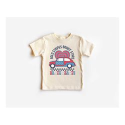 4th of july bold stripes bright stars brave hearts shirt, 4th of july kids tee, patriotic toddler shirt, america retro k