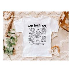 god says i am boys truck t-shirt, boys construction shirt, christian toddler shirts, religious kids shirt, biblical todd