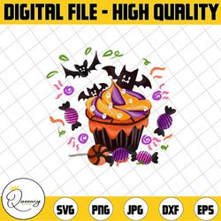 vampire cupcake png, cupcake bats png, vampire girl png, bats png, halloween png, instant download, digital printable