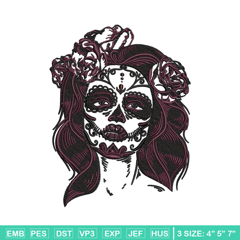 Horror girl embroidery design, Horror embroidery, Embroidery file, Embroidery shirt, Emb design, Digital download.jpg