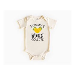 Mommy's Main Squeeze Baby Bodysuit, Retro Toddler T-Shirt, Summer Lemon Natural Toddler Tee, Vintage Baby Bodysuit
