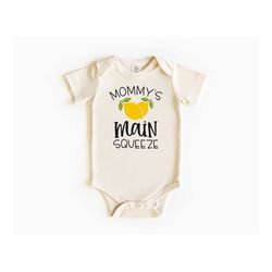 mommy's main squeeze baby bodysuit, retro toddler t-shirt, summer lemon natural toddler tee, vintage baby bodysuit