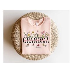 grandma shirt, my favorite people call me t-shirt, personalized grandma shirt, grandma heart shirt, grandkids name shirt
