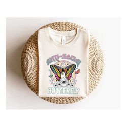 retro anti social butterfly sweatshirt, wild and free shirt, introvert t-shirt, butterfly lover gift, funny antisocial t