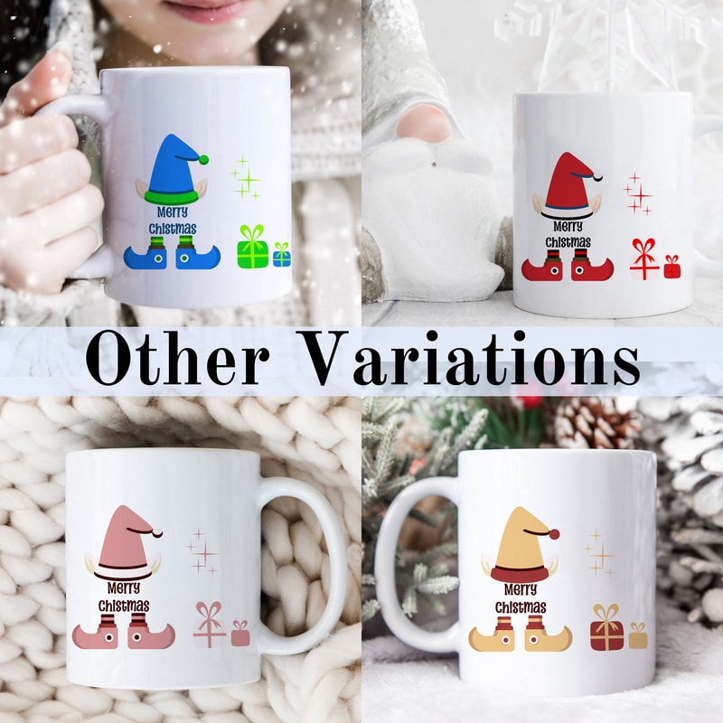 Any Name Mug - Christmas Gift for Him or Her -Custom Coffee Cup for the Holidays - Personalized Christmas Mug -Cute Santas Elf Winter Design - 7.jpg