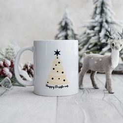 christmas mug, hot chocolate mug, christmas tree mug