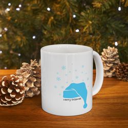 christmas mug with reindeer motif, reindeer mug, animals mug