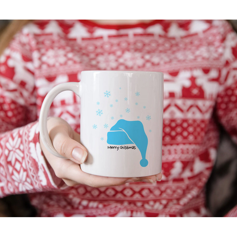 Christmas Mug Santas Hat Coffee Mug - Santa Claus, Christmas Gift, and Merry Christmas - Xmas Coffee Cup for Her or Him - Festive Time Mug - 5.jpg