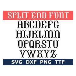 split end font svg ttf, fishtail alphabet, fish font, school font, digital download, cut file, 1 svg, 1 dxf, 1 png ins