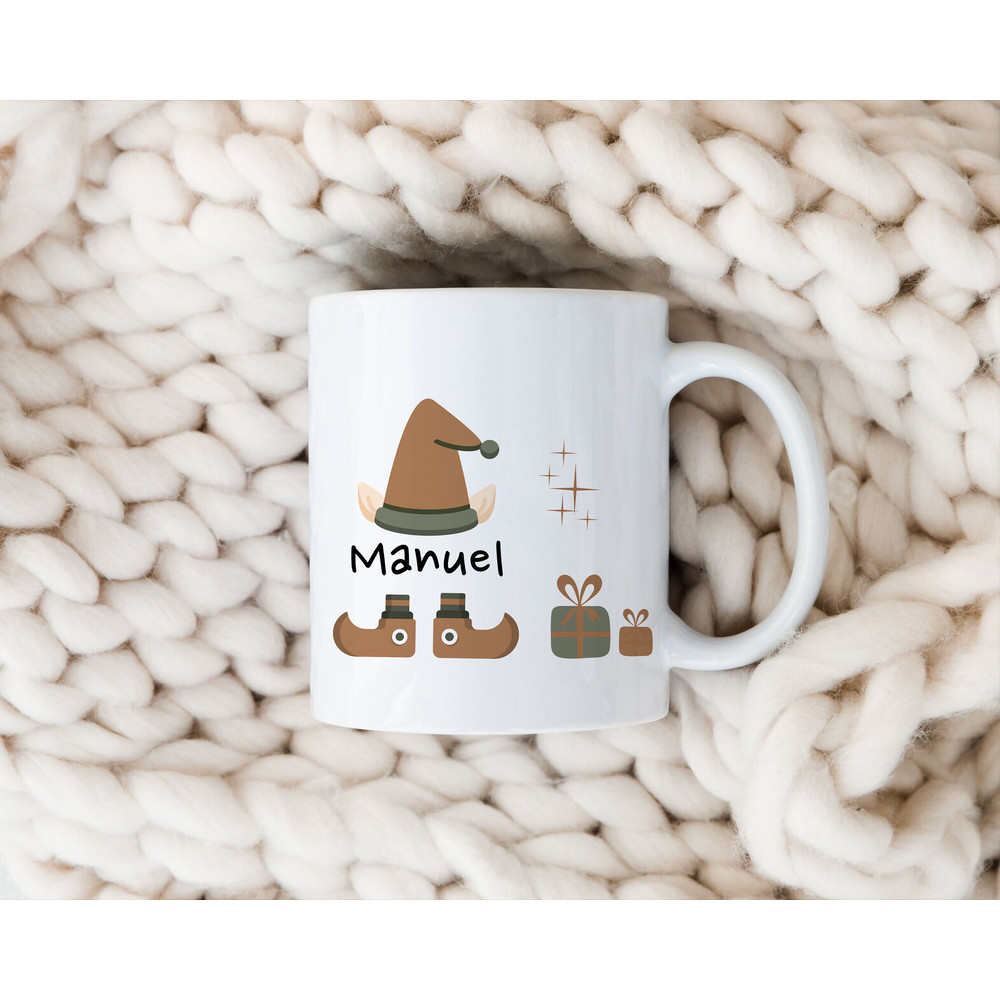 Christmas Mug, Personalized, Santa's Elf - Winter Holiday Gift for Her - Xmas Coffee Cup - Colorful Christmas Mugs - Fun Holiday Coffee Cup - 1.jpg