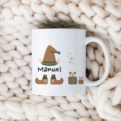 christmas mug, reindeer antler coffee cup, funny christmas mug