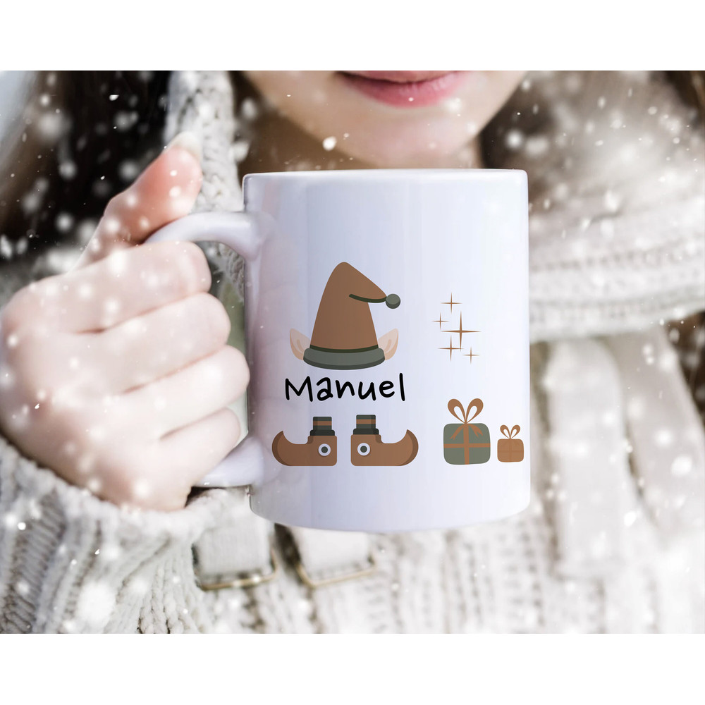 Christmas Mug, Personalized, Santa's Elf - Winter Holiday Gift for Her - Xmas Coffee Cup - Colorful Christmas Mugs - Fun Holiday Coffee Cup - 2.jpg