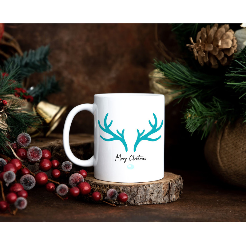 Christmas Mug, Reindeer Antler Coffee Cup, Funny Christmas Mug, Ceramic Reindeer Mug, Christmas Gift, Cute XMas Present, Winter Season Mug - 2.jpg