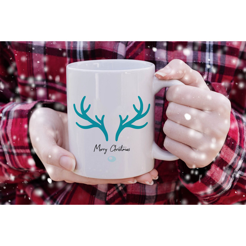 Christmas Mug, Reindeer Antler Coffee Cup, Funny Christmas Mug, Ceramic Reindeer Mug, Christmas Gift, Cute XMas Present, Winter Season Mug - 5.jpg