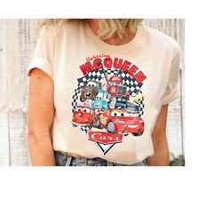 retro lightning mcqueen shirt, vintage disney cars shirt, cars theme birthday shirt, tow mater shirt, matching family sh