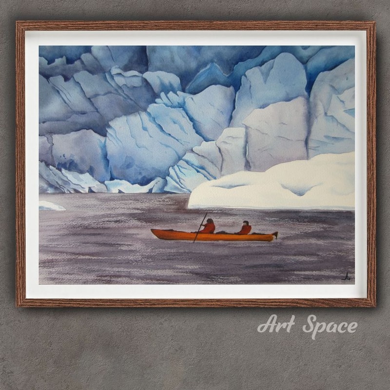 permafrost - ice - snow - sea - boat - north - watercolor painting - 1.jpg