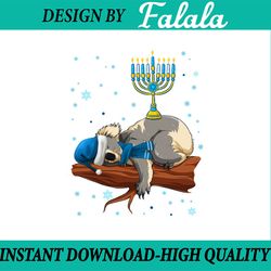 sleeping sloth menorah hanukkah chanukah png, animal jewish png, funny sloth hanukkah png, sloth holiday png, hanukkah m