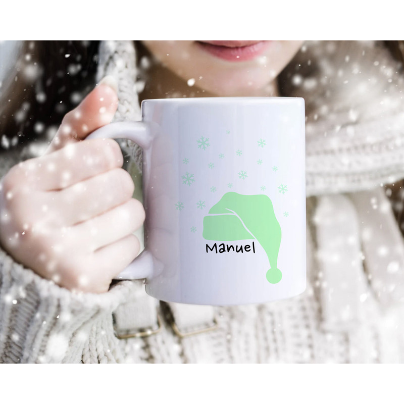 Custom Kids Name Christmas Hat Mug - Personalized Christmas Mug - Stocking Filler Gift - Santas Hat - Winter Season - Holiday Mug - Boy Girl - 2.jpg
