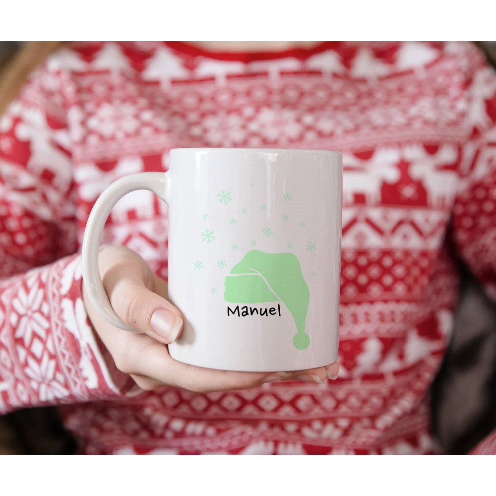 Custom Kids Name Christmas Hat Mug - Personalized Christmas Mug - Stocking Filler Gift - Santas Hat - Winter Season - Holiday Mug - Boy Girl - 3.jpg