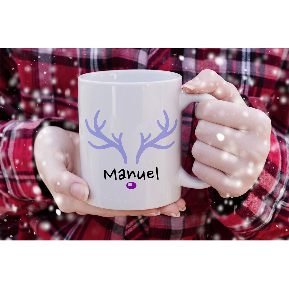 Custom Kids Name Reindeer Mug  Funny Christmas Cup  Santa Claus Helper  Personalized Hot Chocolate  For Boys and Girls  Antler  winter - 2.jpg