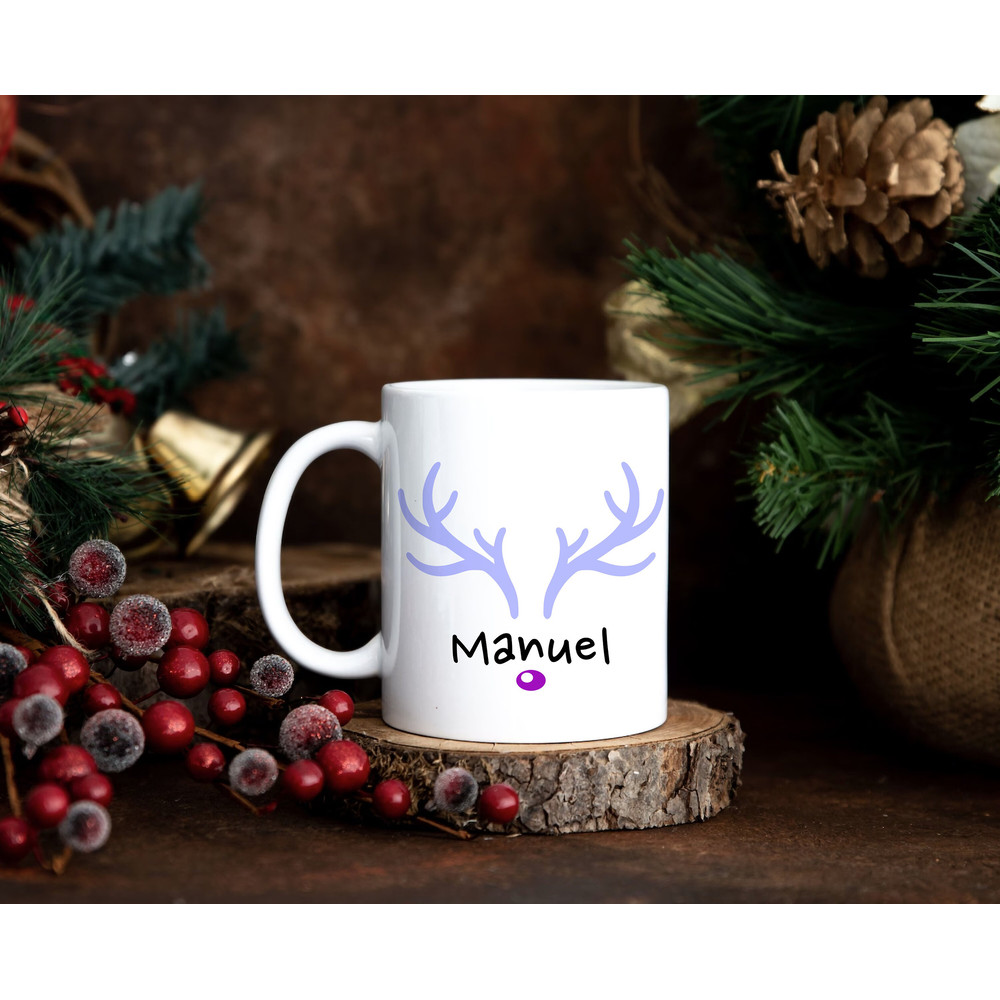 Custom Kids Name Reindeer Mug  Funny Christmas Cup  Santa Claus Helper  Personalized Hot Chocolate  For Boys and Girls  Antler  winter - 3.jpg