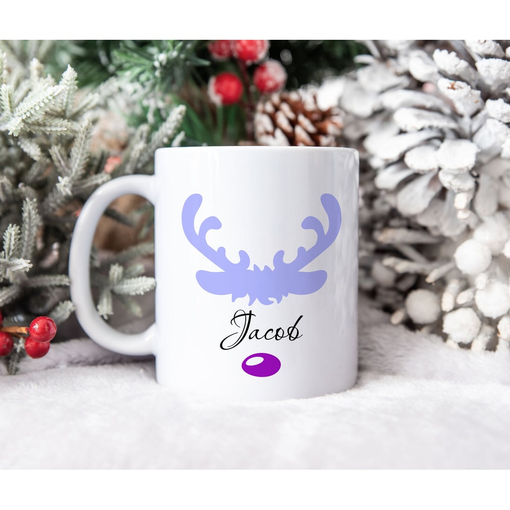 Cute Reindeer Mug Personalized Christmas Reindeer Face Eve Box Filler Gift Hot Chocolate Ceramic Mug Gift For Her Cute Kids Present - 1.jpg