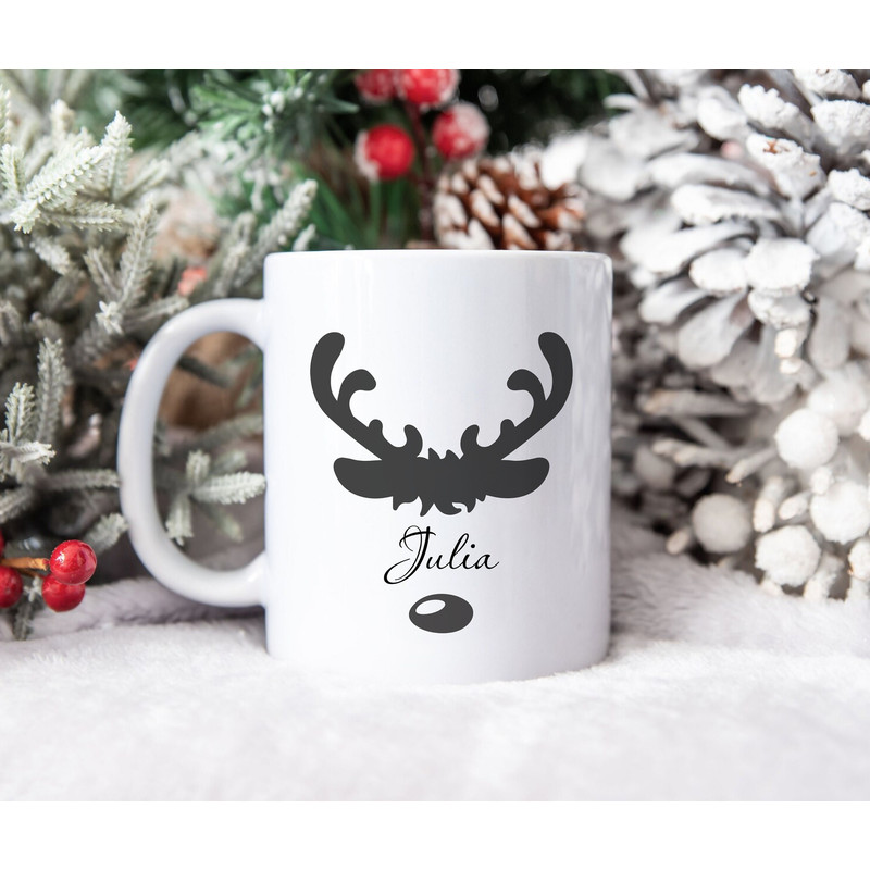 Cute Reindeer Mug  Personalized Reindeer Face  Eve Box Filler  Reindeer Gifts  Christmas Ceramic Cup  Stocking stuffers  Gift For Her - 1.jpg
