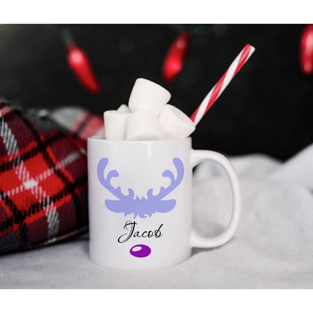 Cute Reindeer Mug Personalized Christmas Reindeer Face Eve Box Filler Gift Hot Chocolate Ceramic Mug Gift For Her Cute Kids Present - 2.jpg