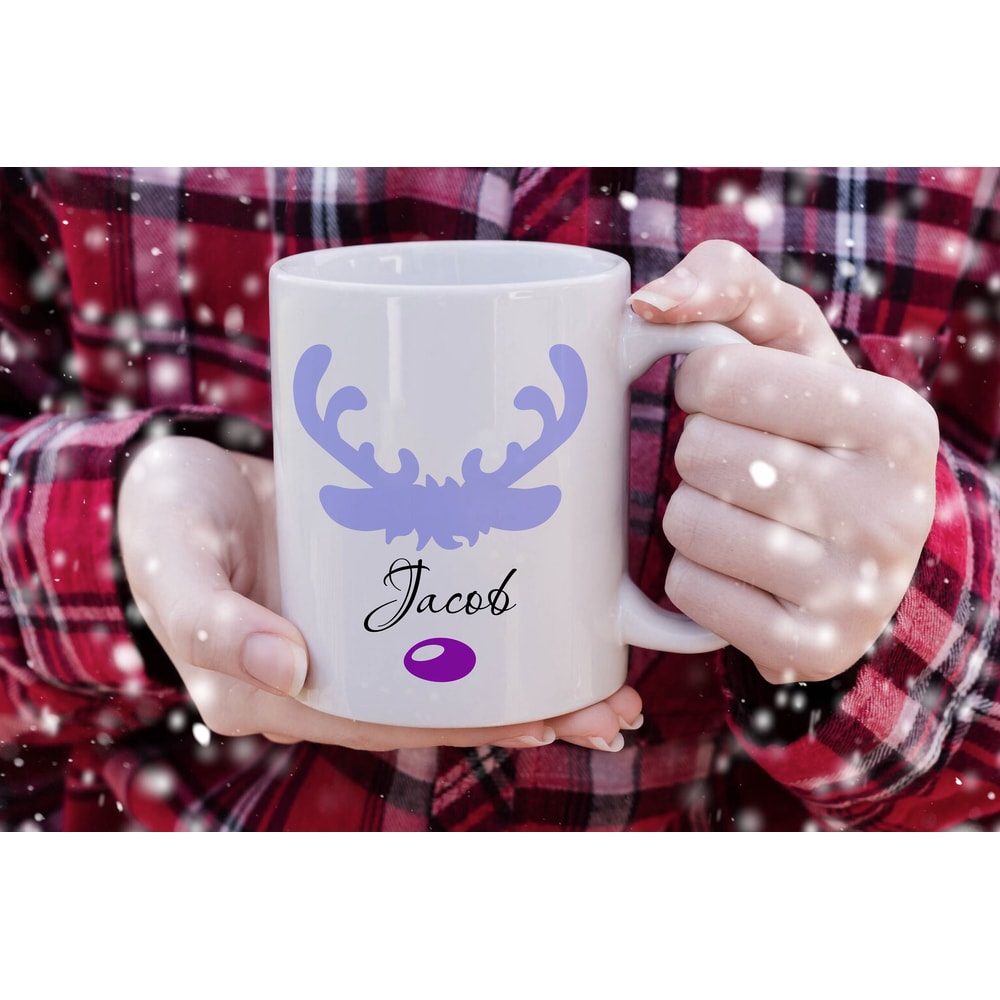 Cute Reindeer Mug Personalized Christmas Reindeer Face Eve Box Filler Gift Hot Chocolate Ceramic Mug Gift For Her Cute Kids Present - 3.jpg