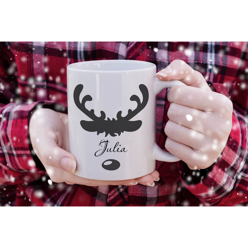 Cute Reindeer Mug  Personalized Reindeer Face  Eve Box Filler  Reindeer Gifts  Christmas Ceramic Cup  Stocking stuffers  Gift For Her - 3.jpg