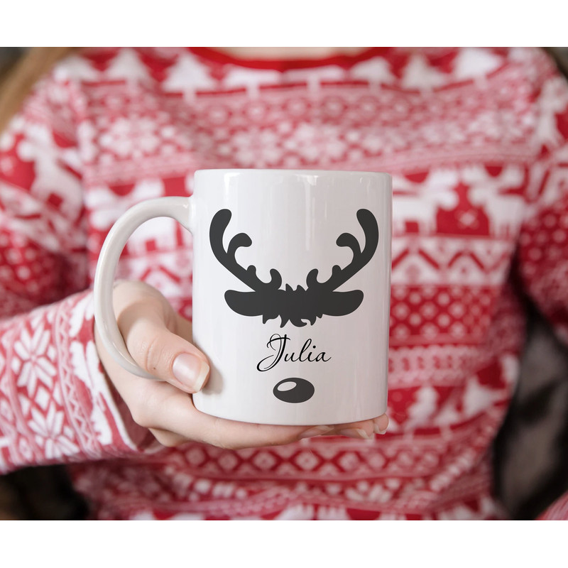 Cute Reindeer Mug  Personalized Reindeer Face  Eve Box Filler  Reindeer Gifts  Christmas Ceramic Cup  Stocking stuffers  Gift For Her - 4.jpg