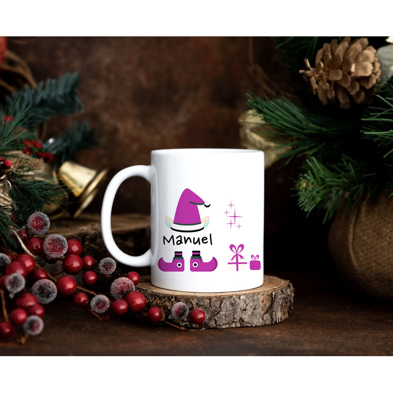 Funny Elf Christmas Mug - Secret Santa Gift with Personalized Hot Chocolate Delight - Any Name Mug - Cute Christmas Gift for Him or Her - 1.jpg
