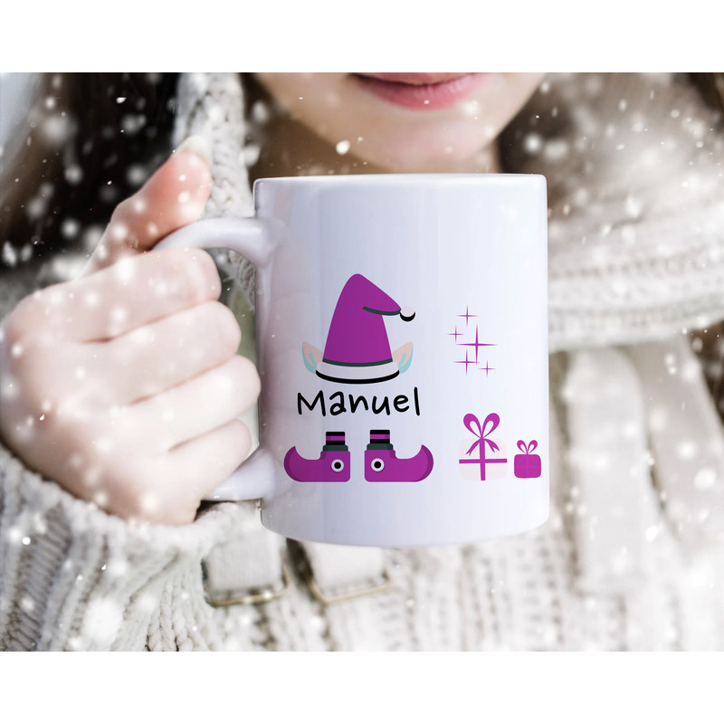 Funny Elf Christmas Mug - Secret Santa Gift with Personalized Hot Chocolate Delight - Any Name Mug - Cute Christmas Gift for Him or Her - 2.jpg