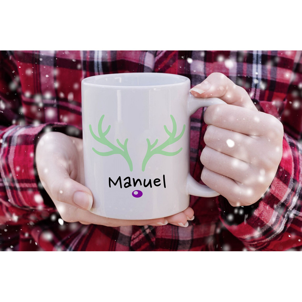 Cute Reindeer Mug  Personalized Reindeer Face  Eve Box Filler  Reindeer Gifts  Christmas Ceramic Cup Stocking stuffer unique Xmas Gift - 1.jpg