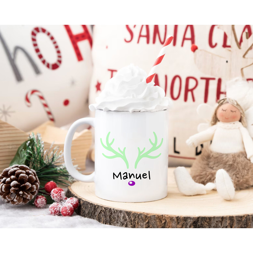 Cute Reindeer Mug  Personalized Reindeer Face  Eve Box Filler  Reindeer Gifts  Christmas Ceramic Cup Stocking stuffer unique Xmas Gift - 2.jpg