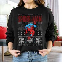 marvel spider-man crawl ugly christmas sweater t-shirt, disneyland christmas matching family shirts, christmas squad shi