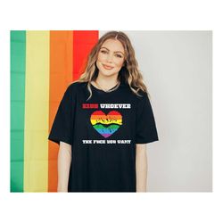 kiss whoever you want shirt, lgbtq shirt, pride rainbow shirt, gay rights shirt, equality shirt
