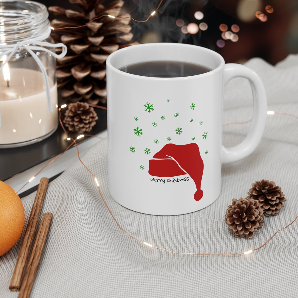 Merry Christmas Coffee Mug - Christmas Mugs for Mum - Santa Claus Elf Hat Mugs and Holiday Mugs - Unique Christmas Gift -Winter Gift For Her - 2.jpg