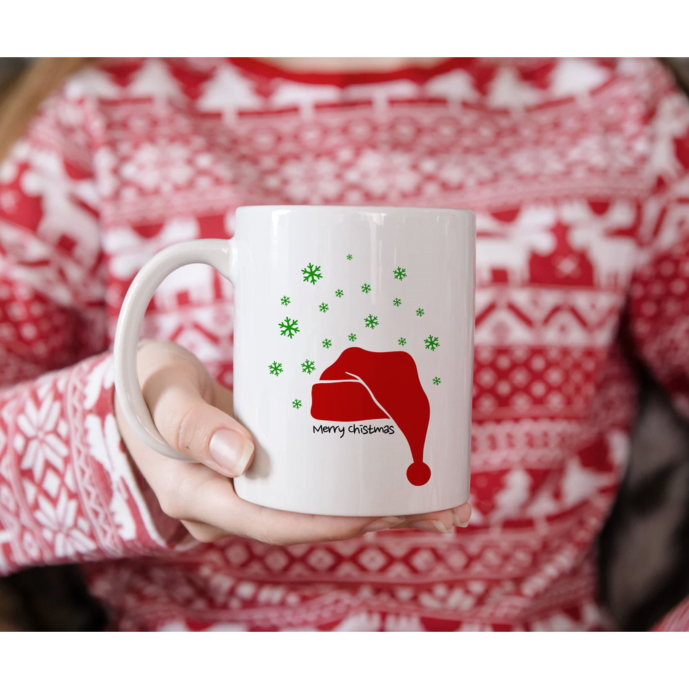 Merry Christmas Coffee Mug - Christmas Mugs for Mum - Santa Claus Elf Hat Mugs and Holiday Mugs - Unique Christmas Gift -Winter Gift For Her - 5.jpg