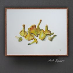 original watercolor painting "mushrooms", decoration for office, housewarming gift, hallway decor, still life